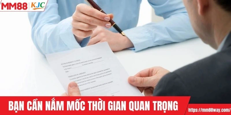 Hội viên cần nắm rõ mốc thời gian quan trọng