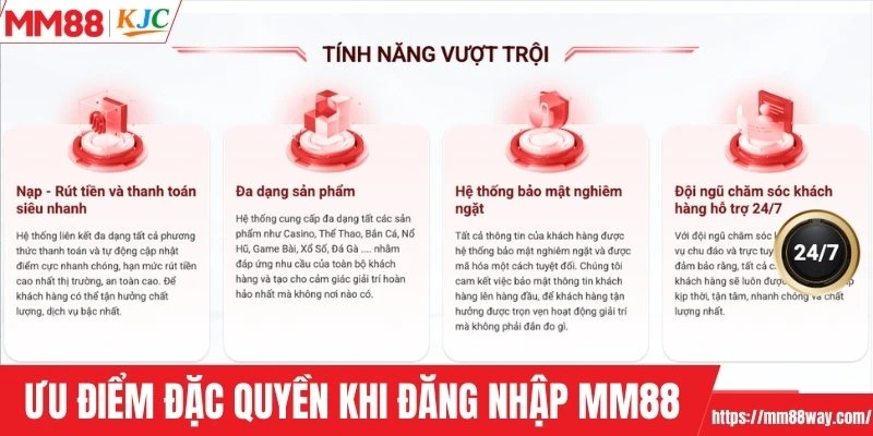 Những ưu điểm đặc quyền khi đăng nhập MM88