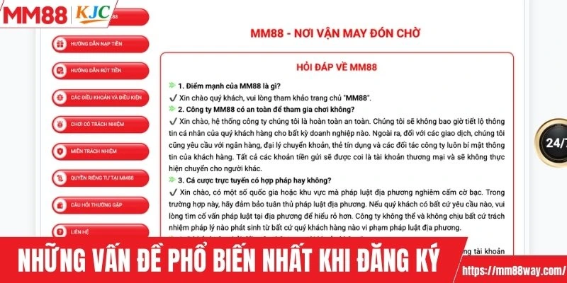 Những vấn đề phổ biến nhất khi đăng ký