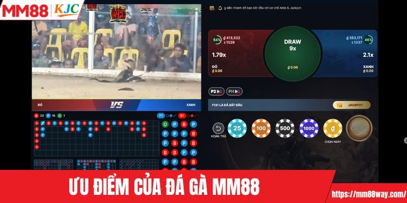Ưu điểm của đá gà MM88